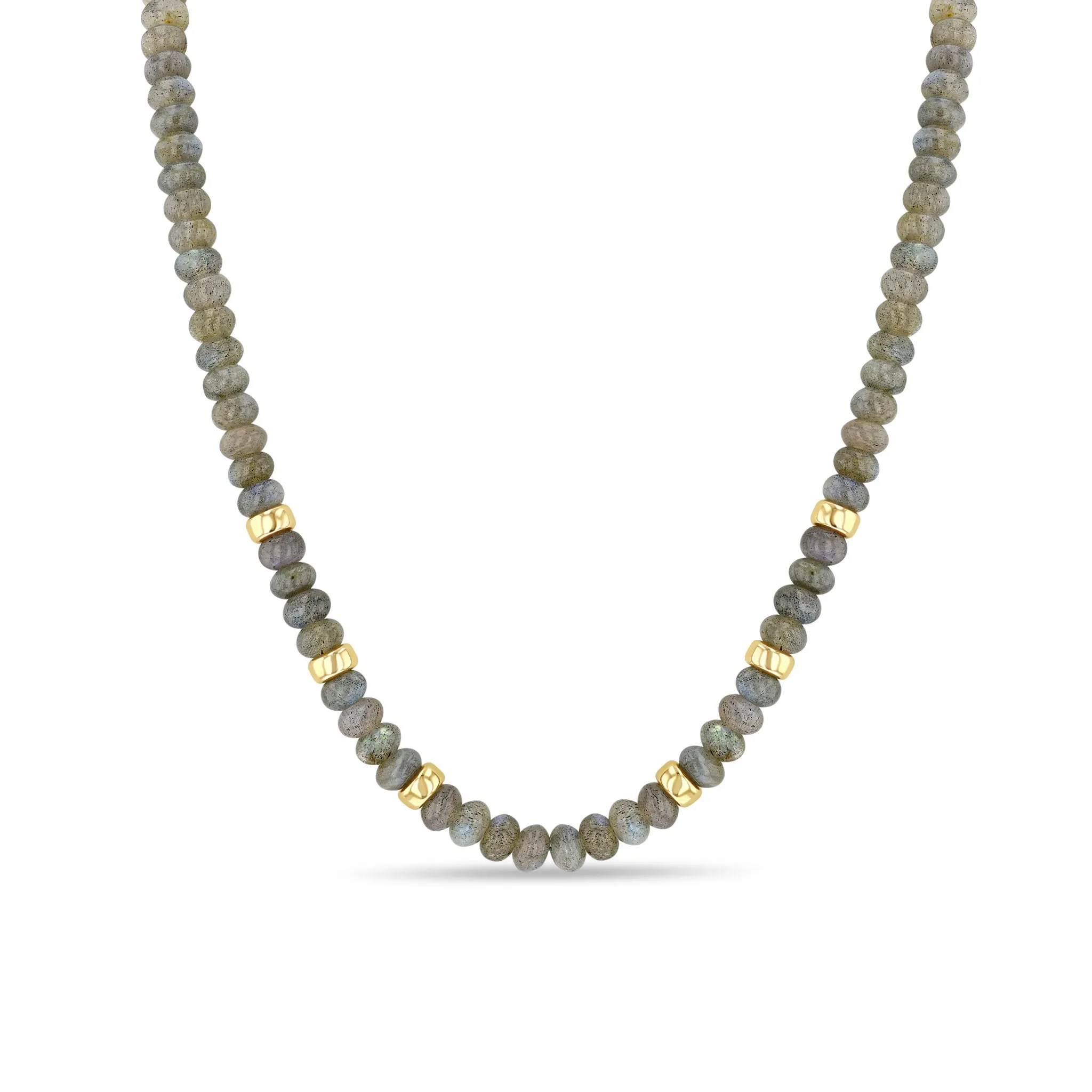 14k Gold & Labradorite Rondelle Bead Necklace