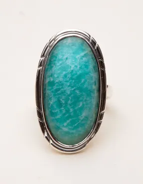 Amazonite Gemstone Ring - Adjustable