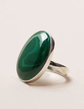 As Is - Malachite Gemstone Ring - Adjustable