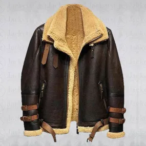 B3 Flight Sheepskin Aviator Shearling Leather Jacket