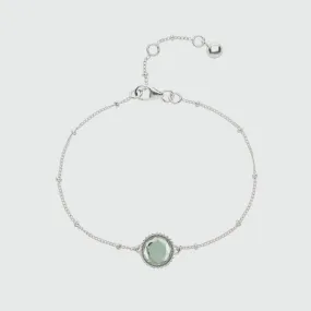 Barcelona Silver August Green Amethyst Birthstone Bracelet