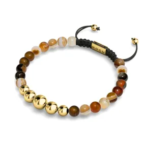 Grey Line Agate | Gold | Balance Gemstone Macrame Bracelet