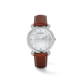 Vienna Watch with Diamonds and Natural Leather Strap